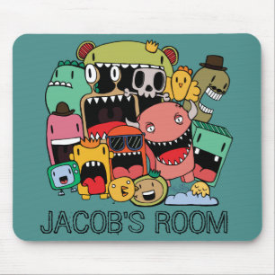 Mousepad Ilustração do Monstro de Arte da Rua Boys Room