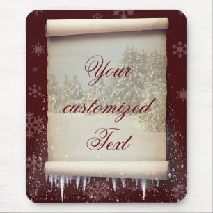 Mousepad Ilustração do pergaminho do inverno
