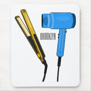 Mousepad Ilustração do secador de cabelo e do alisador de c