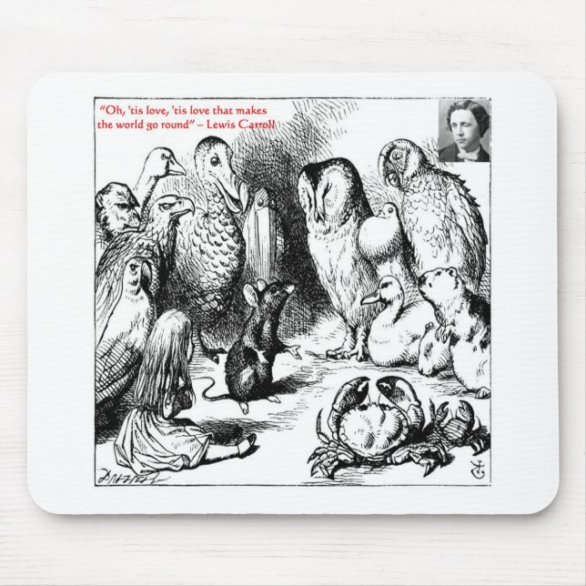 Mousepad Ilustração e Citação de Lewis Carroll Looking Glas (Frente)