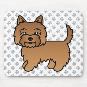 Mousepad Ilustração e patas do Cairn Terrier Vermelho