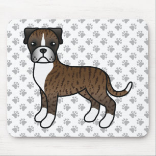 Mousepad Ilustração e patas do desenho de cãozinho "Boxe