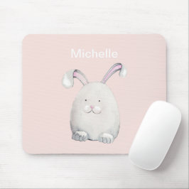 Mousepad Ilustração em Aquarela do Coelho da Páscoa