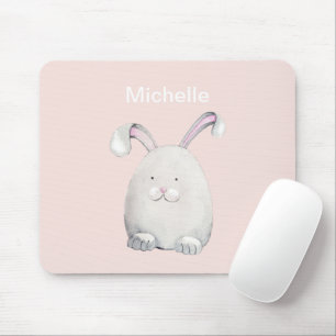Mousepad Ilustração em Aquarela do Coelho da Páscoa