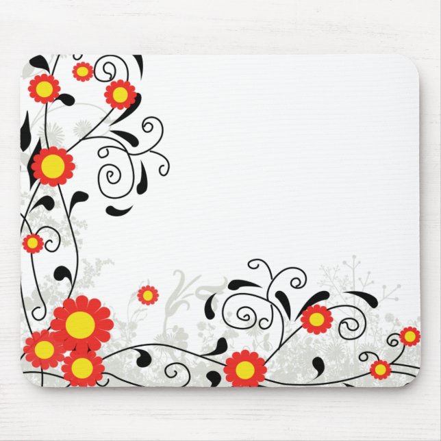 Mousepad Ilustração Floral Cheerful (Frente)