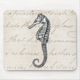 Mousepad Ilustração havaiana do cavalo de mar dos 1800s d