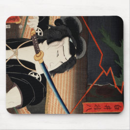 Mousepad Ilustração japonesa e atores com espada.