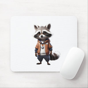 Mousepad Ilustração legal e Adorável do Raccoon