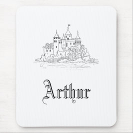 Mousepad Ilustração minimalista do castelo medieval venenos