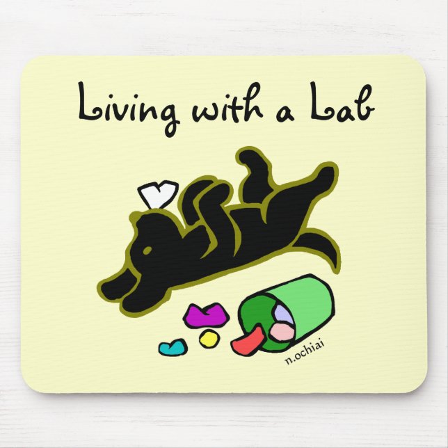 Mousepad Ilustração preta engraçada dos desenhos animados (Frente)