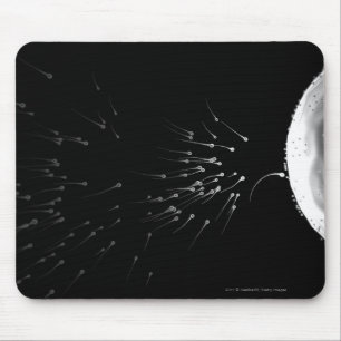 Mousepad Ilustração preto e branco da fecundação