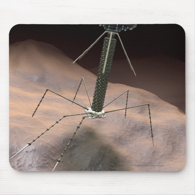 Mousepad Ilustração realística do bacteriófago (Frente)