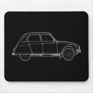 Mousepad Ilustração Retroativa do Oldtimer 2cv Dyane 6