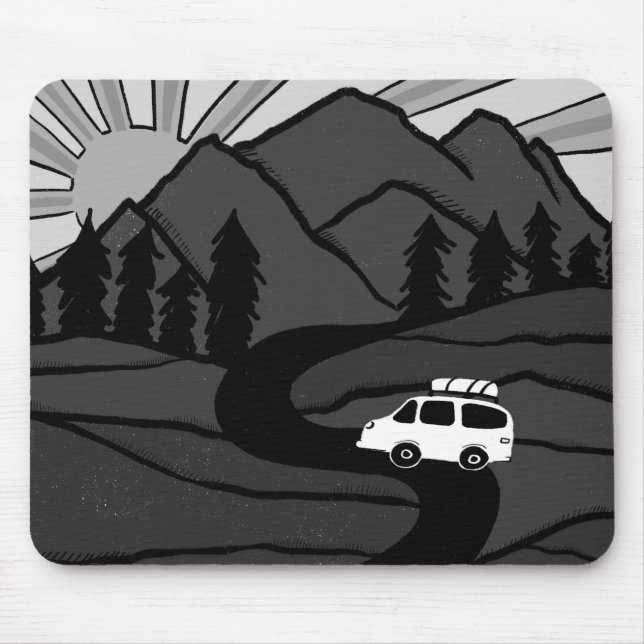 Mousepad Ilustração SUNRISE Vanlife MOUNTAIN (Frente)