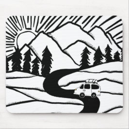 Mousepad Ilustração SUNRISE Vanlife MOUNTAIN