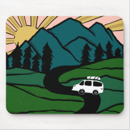 Mousepad Ilustração SUNRISE Vanlife MOUNTAIN