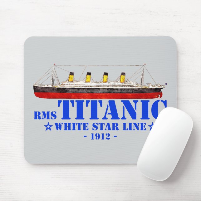 Mousepad Ilustração Titânica RMS - Linha White Star 1912 (Com mouse)