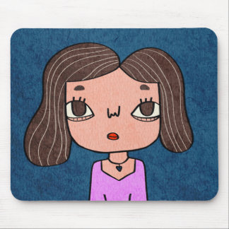 Mousepad Ilustração Única de Menina Desenhada à Mão e Fofa
