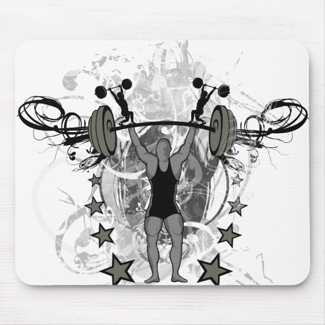 Mousepad Ilustração urbana do Weightlifter (Frente)