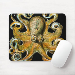 Mousepad Ilustração Vintage de Polvo Dourado