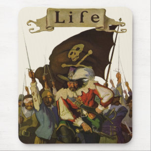 Mousepad Ilustração Vintage Pirate Life 1921