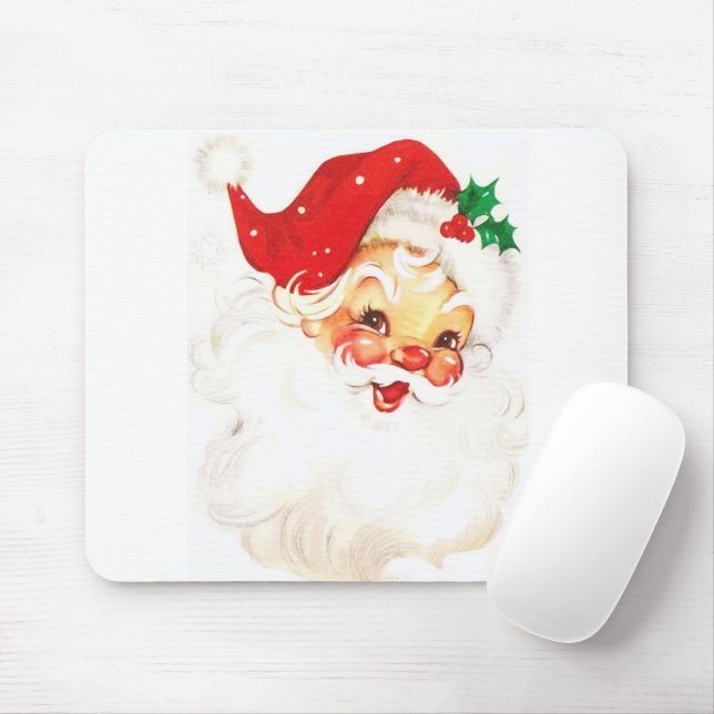 Mousepad Ilustração Vintage Santa Claus (Com mouse)