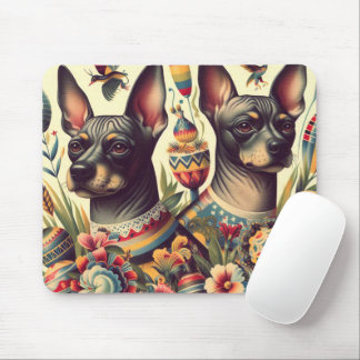 Mousepad Ilustração Vintage Xoloitzcuintle