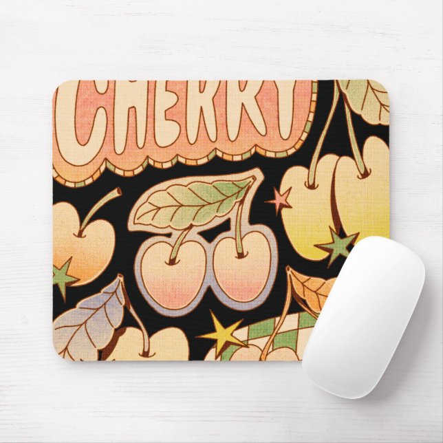 Mousepad Ilustrações de Cereja/Cereja (Com mouse)