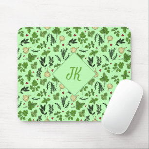 Mousepad Ilustrações do Jardim Culinário Verde da Casa da M