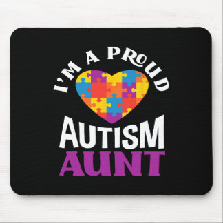 Mousepad I'm A Proud Autism Aunt Puzzle Heart Autism Awaren