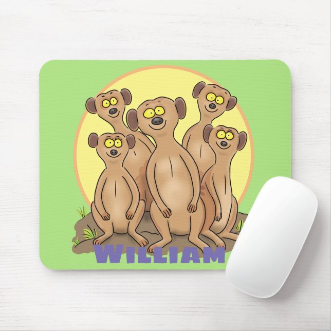 Mousepad Imagem animada da família Meerkat (Com mouse)