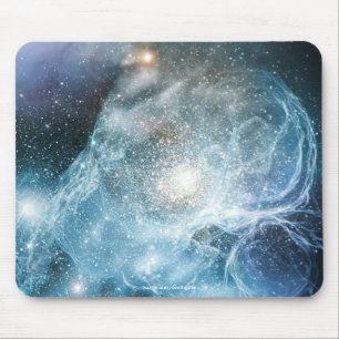 Mousepad Imagem azul do espaço das nebulosa da galáxia da