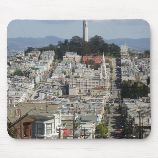 Mousepad Imagem cénico da torre de Coit (Frente)