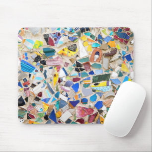 Mousepad Imagem colorido quebrada na parede da cerâmica mui