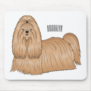 Mousepad Imagem de desenho animado de cabelos longos Shih t
