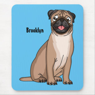 Mousepad Imagem de desenho animado de cachorro feliz e engr