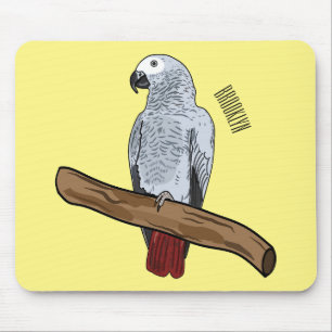 Mousepad Imagem de desenho animado de cinza africana