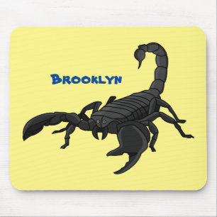 Mousepad Imagem de desenho animado de escorpião preto