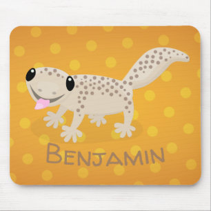 Mousepad Imagem de desenho animado de uma lagartixa pintada