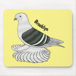 Mousepad Imagem de desenho animado do pombo-escudo-saxão