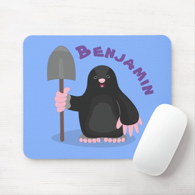 Mousepad Imagem de desenhos animados alegres e bonitos (Com mouse)