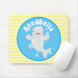Mousepad Imagem de desenhos animados das bolhas de baleia-b