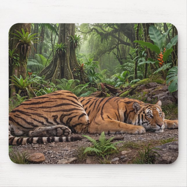 Mousepad Imagem de Tigre Real dos anos 1820 Convertida de E (Frente)