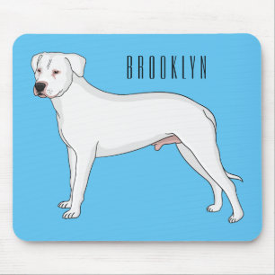Mousepad Imagem do desenho animado do cão Dogo argentino