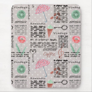 Mousepad Imagem do jornal bolinhas na moda retro