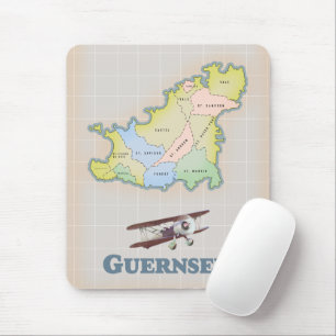 Mousepad Imagem do mapa de colheita de Guernsey
