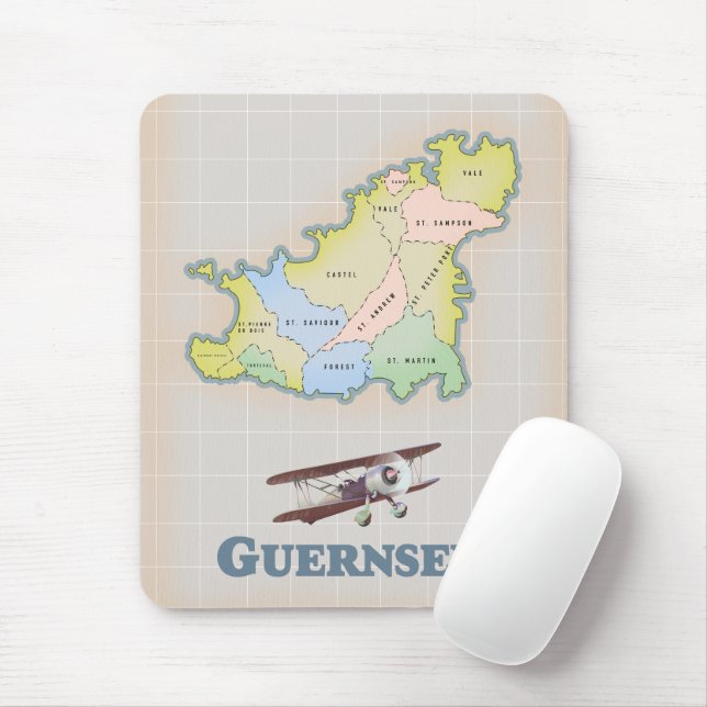 Mousepad Imagem do mapa de colheita de Guernsey (Com mouse)