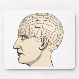 Mousepad Imagem do mapa do cérebro da anatomia do vintage