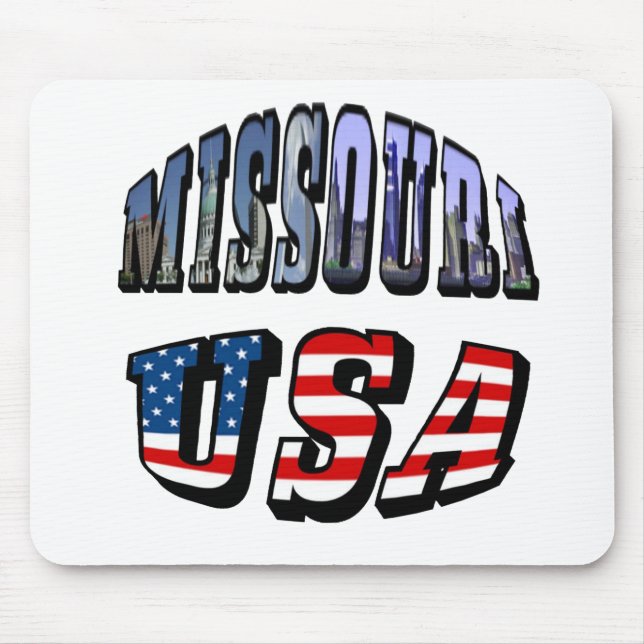 Mousepad Imagem do Missouri e texto dos EUA (Frente)