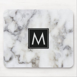 Mousepad Imagem Do Monograma Da Pedra Branca De Marble